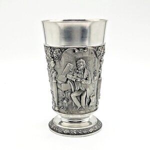 Vintage Feinzinn GES.GESCH NK W Germany Footed Pewter Goblet Cup - Pianist